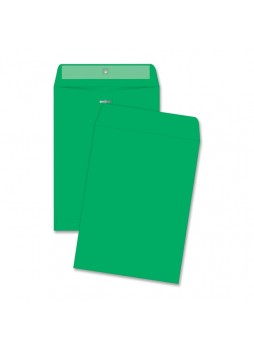 Envelope, Clasp - 9" x 12" - Gummed - 10/Pack - Green - qua38735